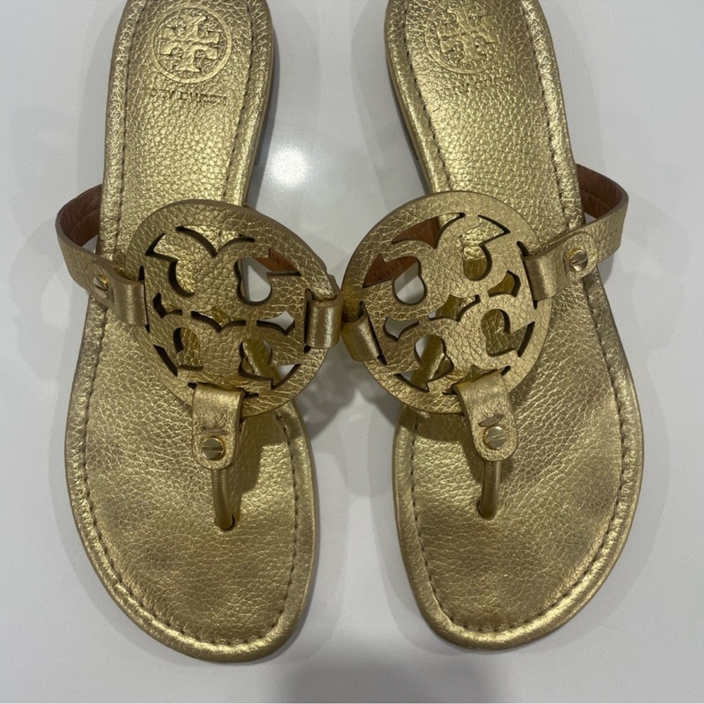 Tory Burch Gold Miller Sandals